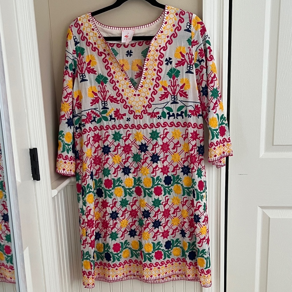 Floral Embroidered Swim Coverup